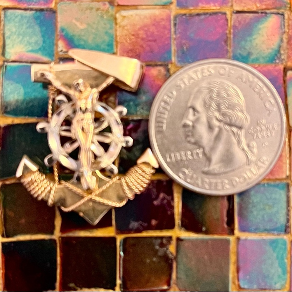 Anchor Crucifix 14K Pendant